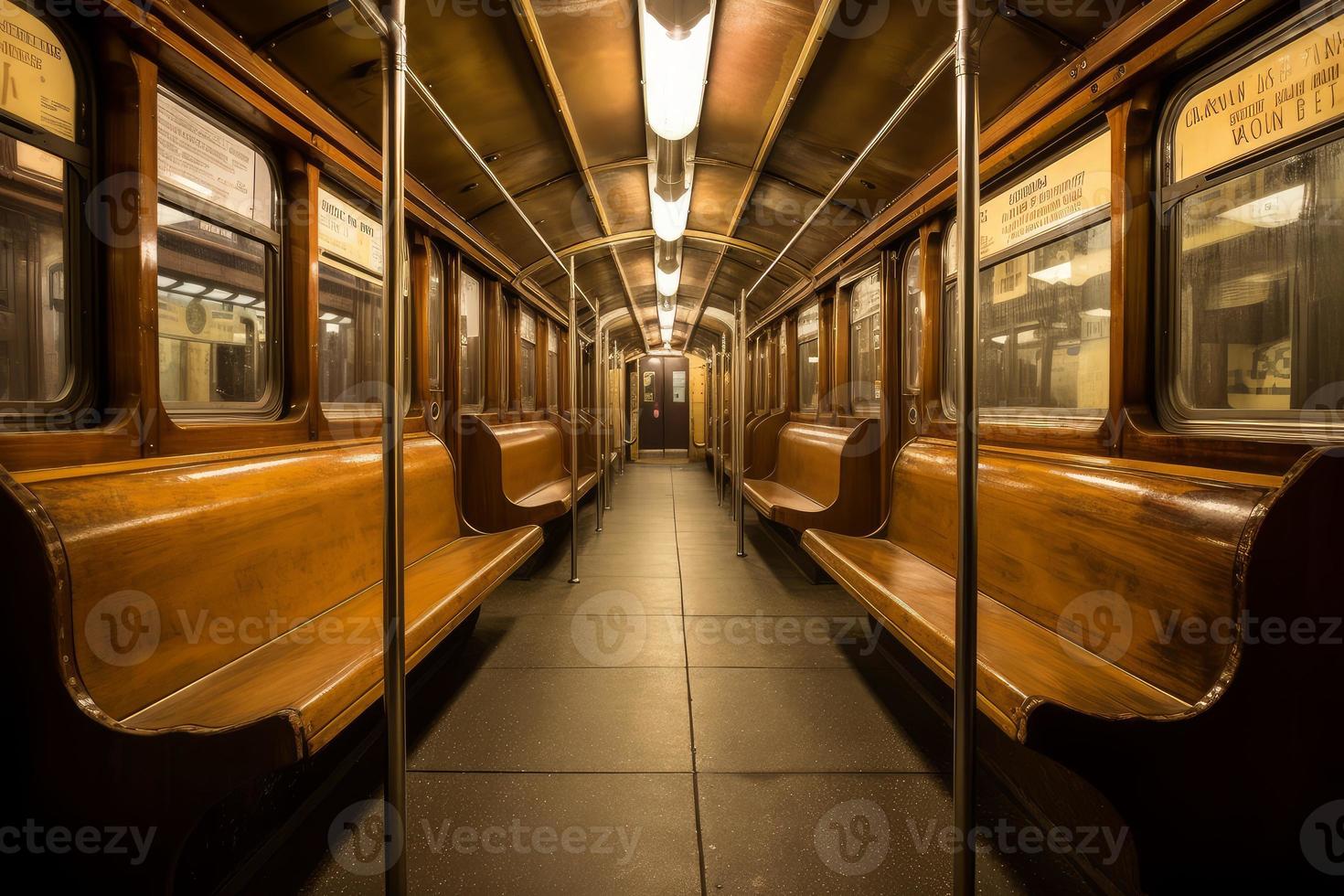 unter Tage Zug Metro Sitz. generieren ai foto