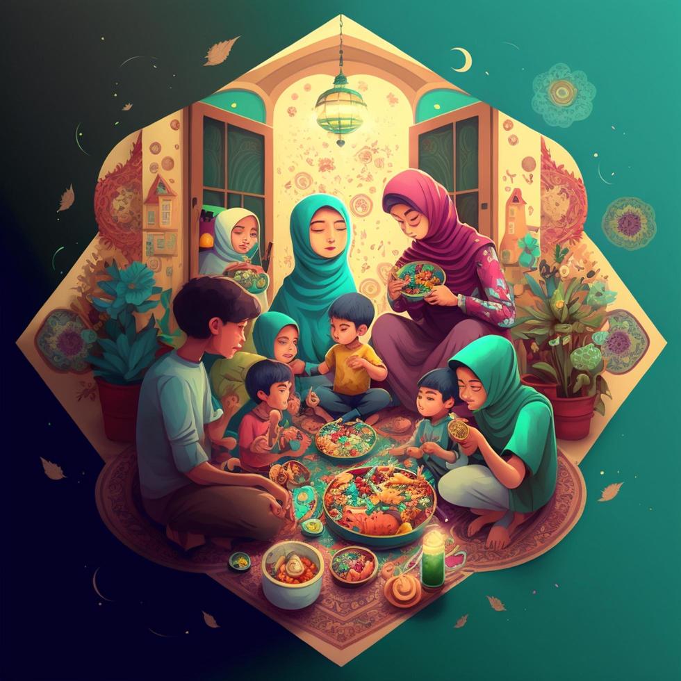 Ramzan Mubarak glücklich Ramadan eid festlich ai generiert foto