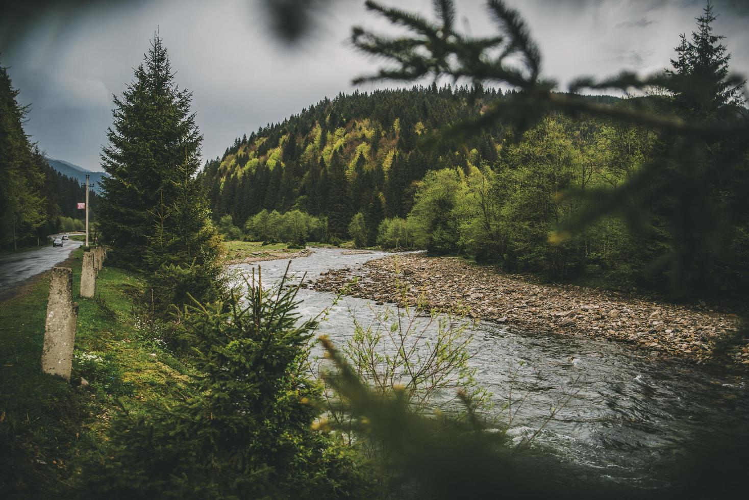 Blick auf den Bergfluss foto