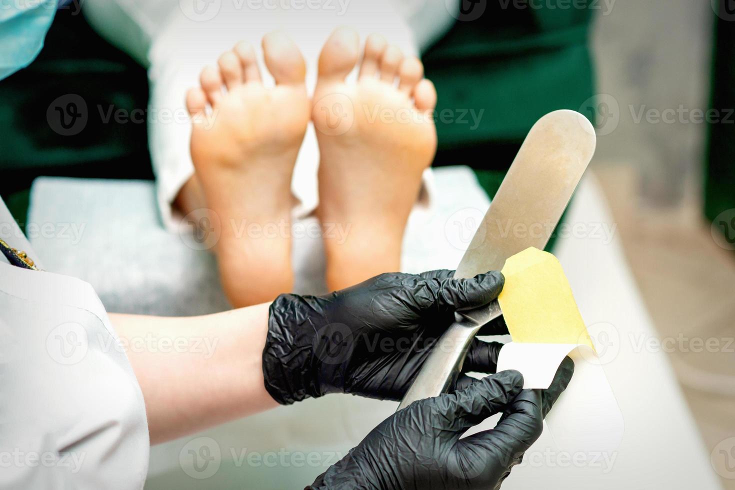 Fußpfleger stellen auf Neu Hacke Datei foto