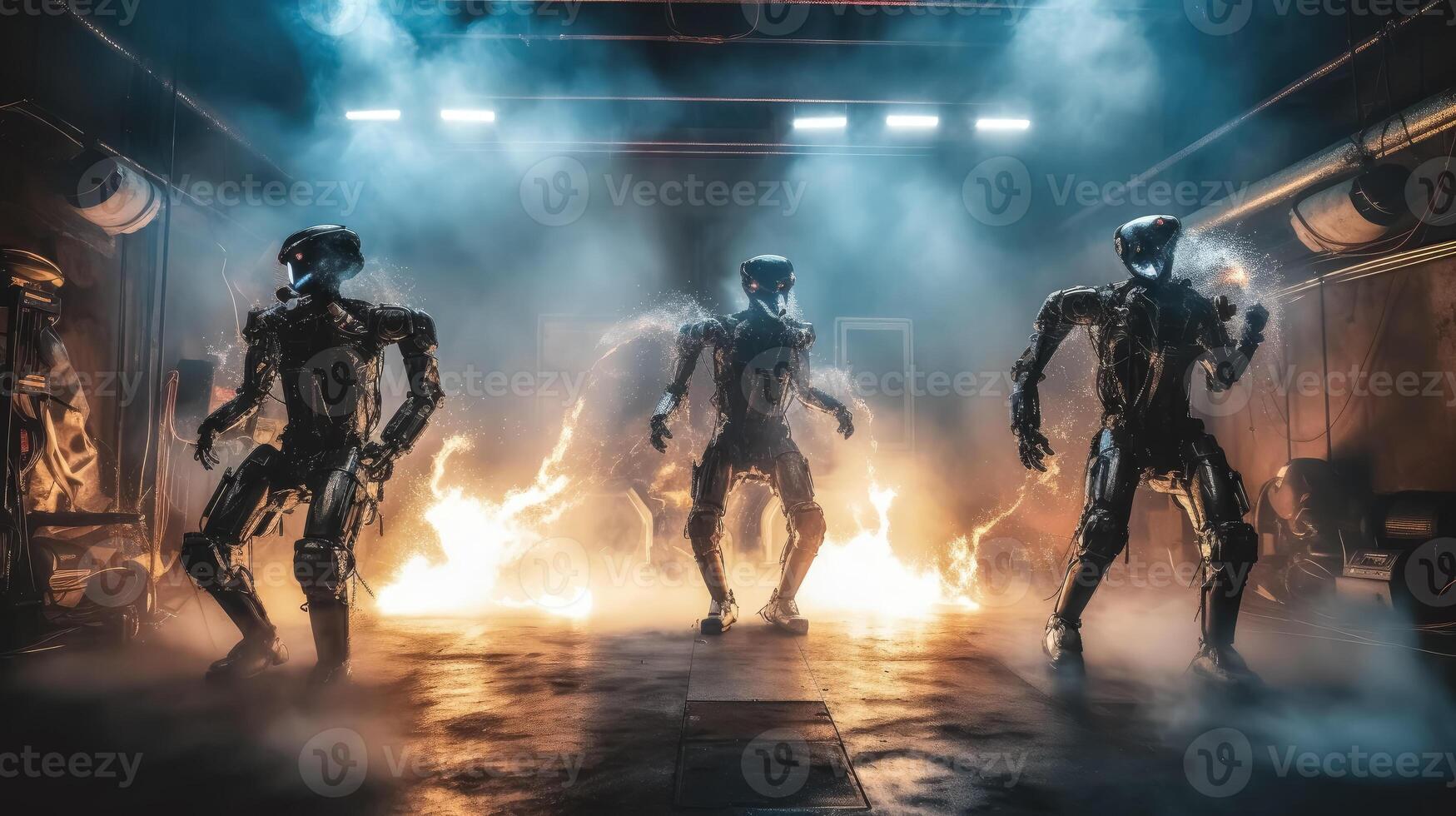 Roboter tanzen beim ein Nachtclub. ai generiert foto