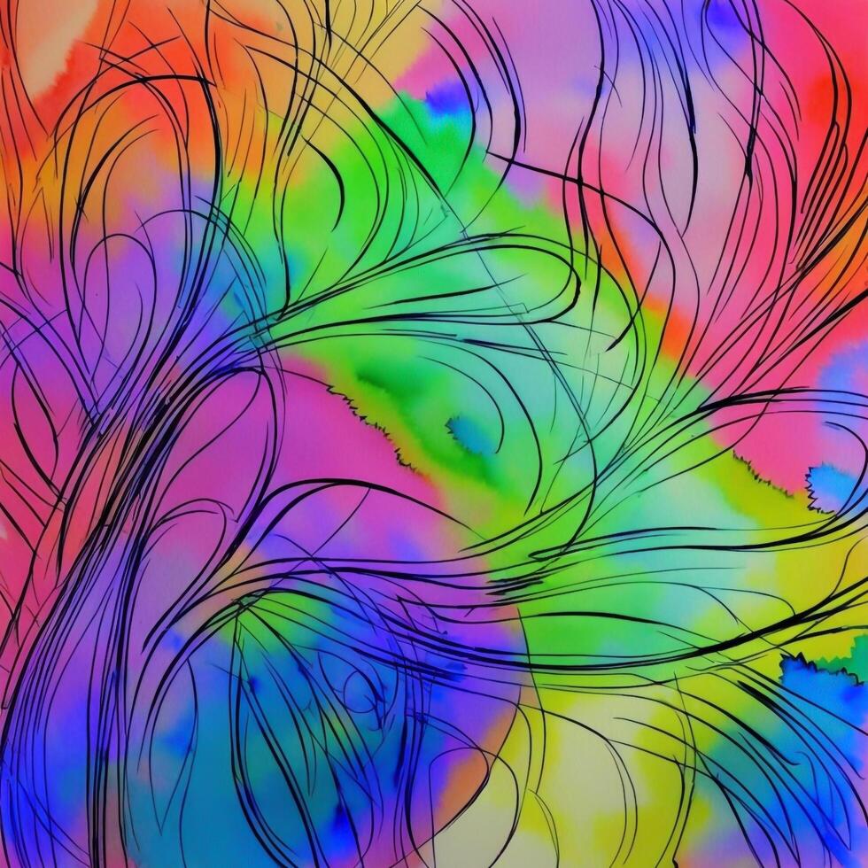 abstrakt gemalt Hintergründe, digital Aquarell Texturen, mehrfarbig fraktal Oberflächen, entworfen mit künstlich Intelligenz, generativ ai foto