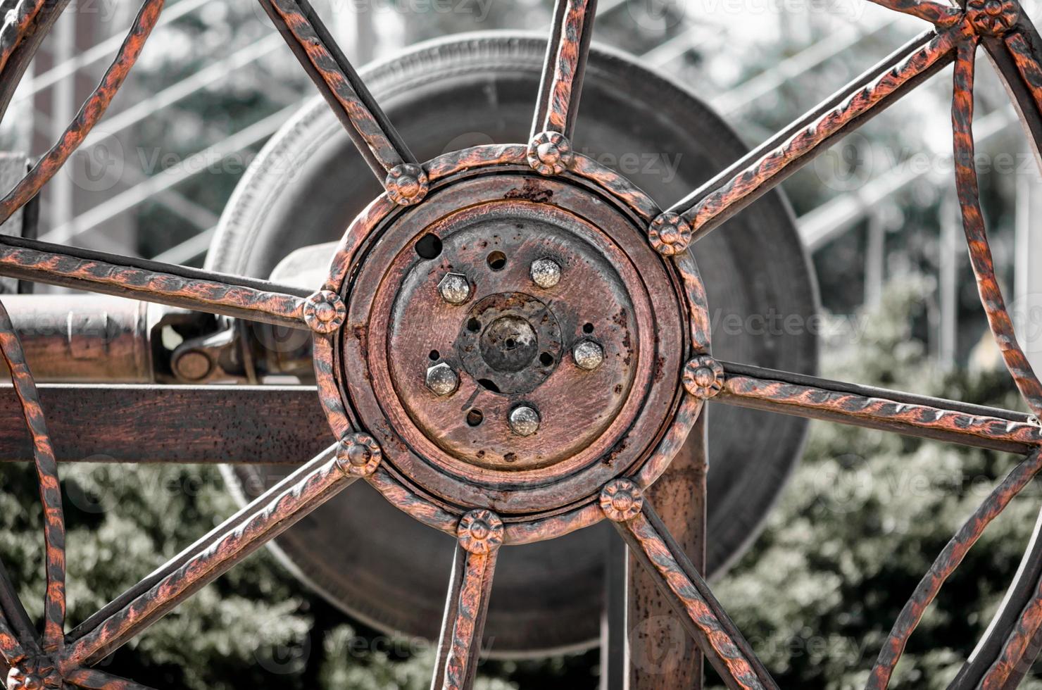 Nahaufnahme eines Metallgetriebes foto