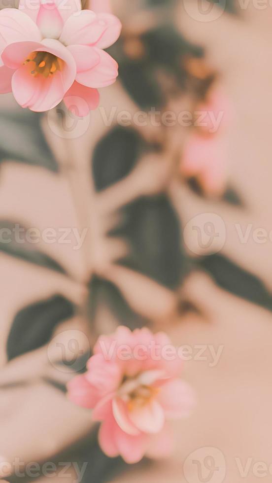 ästhetisch Nahansicht Rosa Blumen und Blätter. Pastell- retro Farben foto