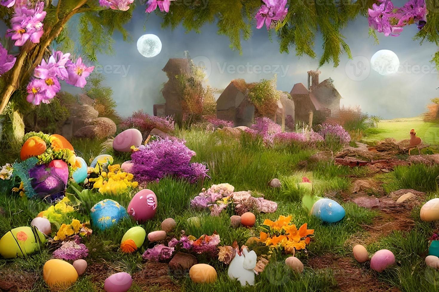 Ostern Hintergrund, glücklich Ostern Hintergrund, Ostern Tag Hintergrund, Ostern Hase, Ostern Ei, ai foto