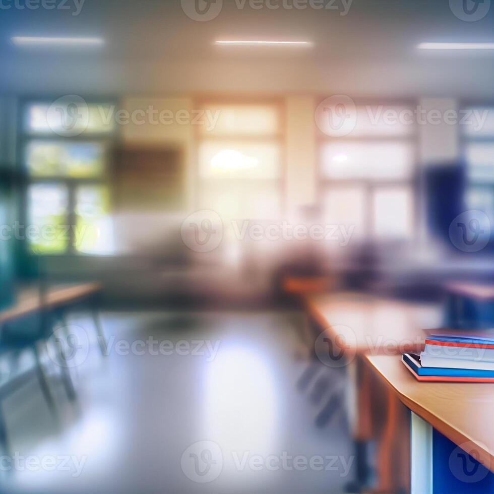 Schule Schüler verschwommen Licht Hintergrund, Vorlage - - ai generiert Bild foto
