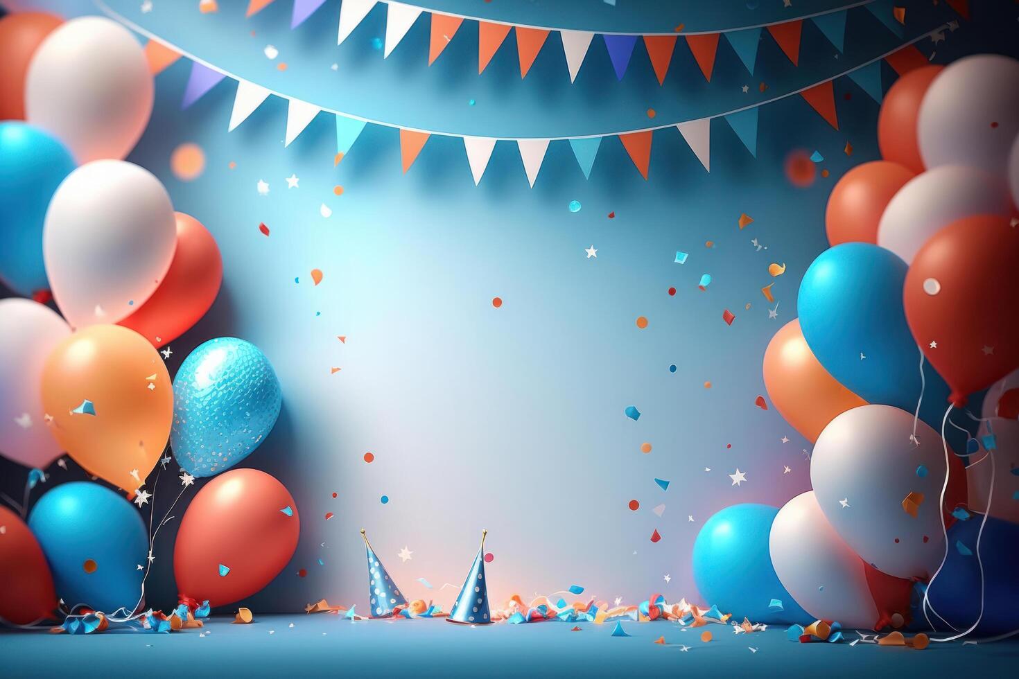 Geburtstag Party Ballon Hintergrund. Illustration ai generativ foto