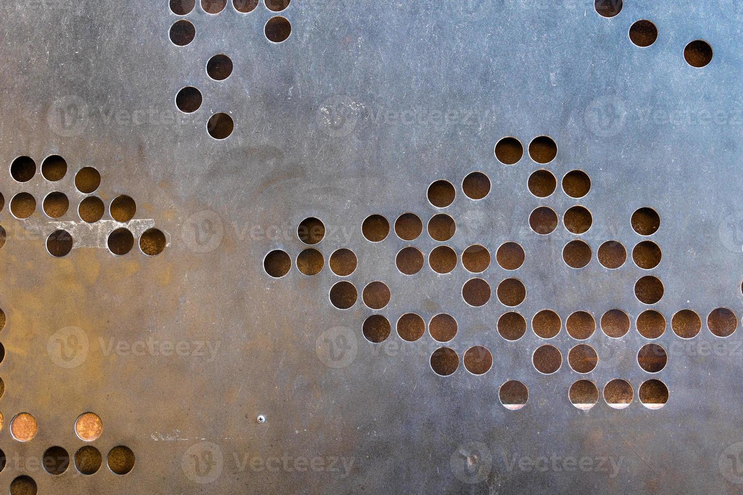 Metall industriell Silber Hintergrund mit runden Löcher foto