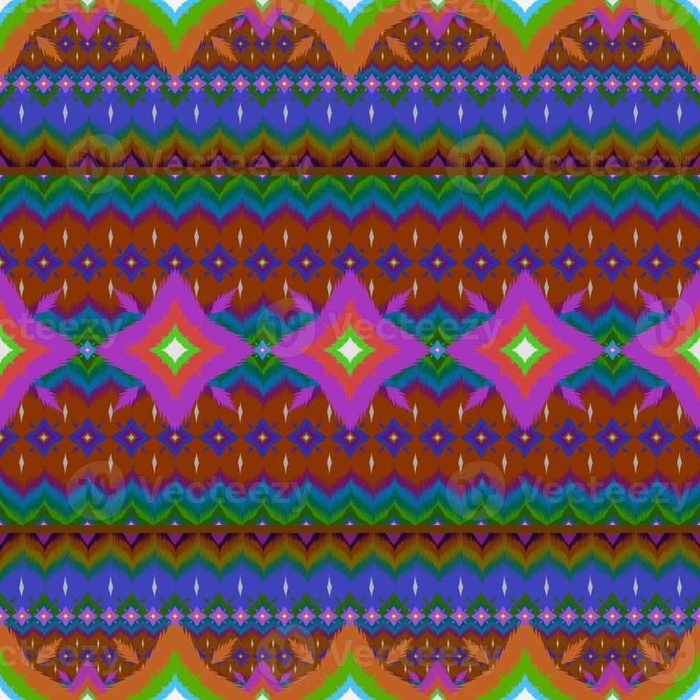 Ikat geometrisch Folklore Ornament, Stammes- ethnisch Textur. nahtlos gestreift Muster im aztekisch Stil, Zahl Stammes- Stickerei, skandinavisch, Ikat Muster foto