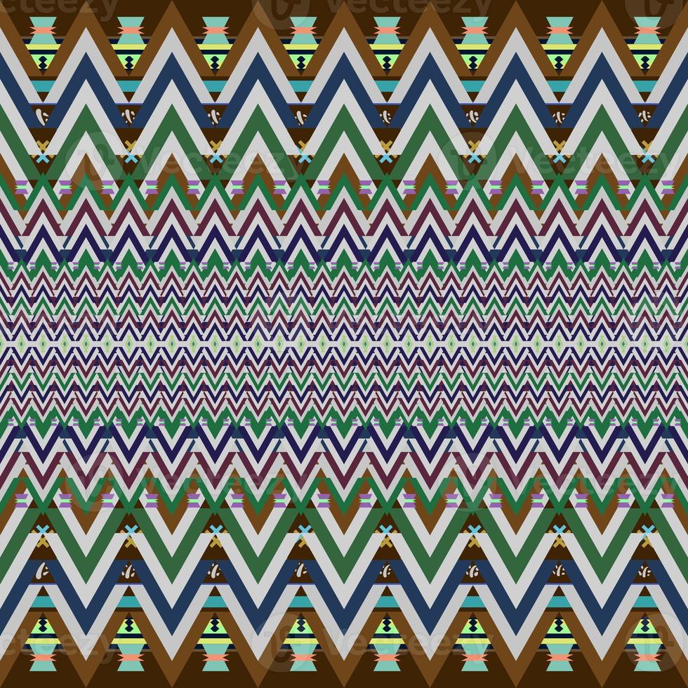 Ikat geometrisch Folklore Ornament. Stammes- ethnisch Textur. nahtlos gestreift Muster im aztekisch Stil. Zahl Stammes- Stickerei. indisch, skandinavisch, Gyp sy, Mexikaner, Volk Muster. nahtlos Muster fabelhaft foto