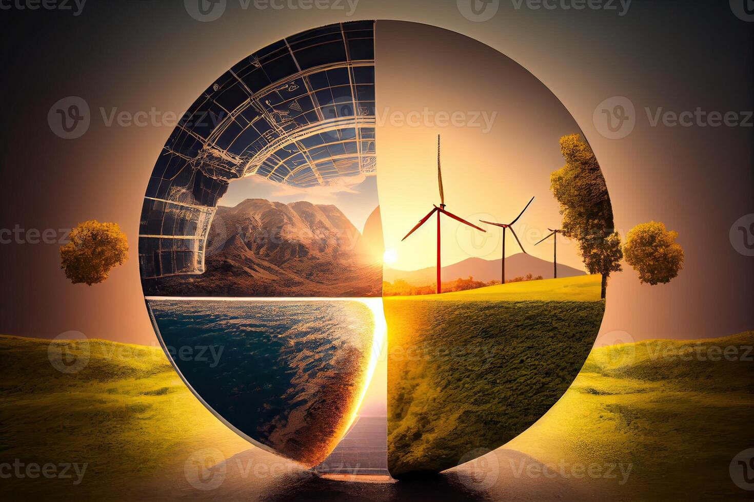 innovativ Grün Technologien, Clever Systeme und Recycling zum Umwelt Nachhaltigkeit. generativ ai. foto