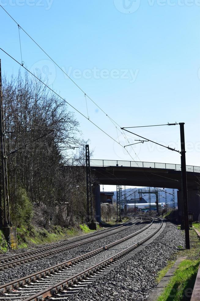 leeren zwei Fahrbahn Eisenbahn foto