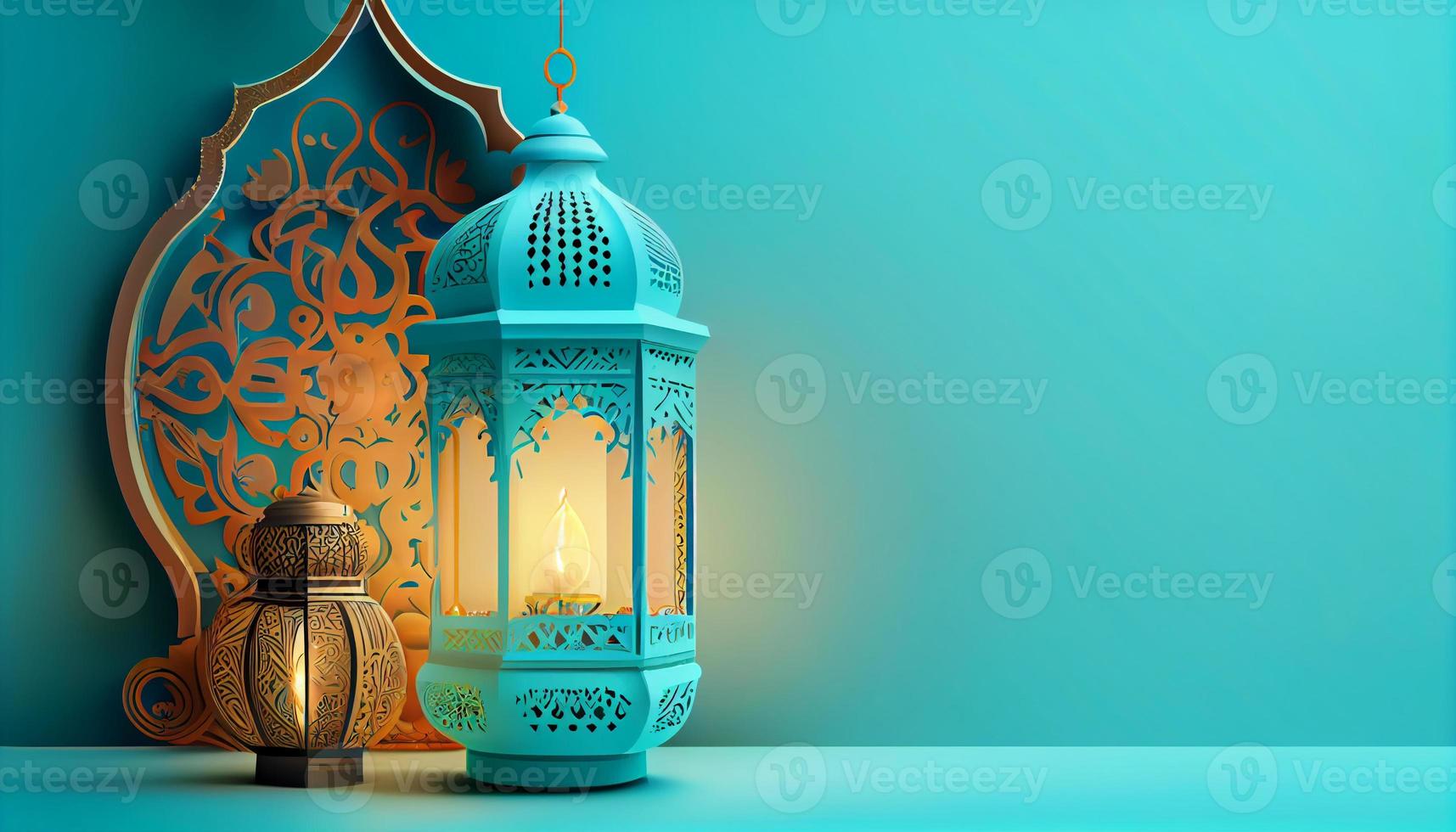 Mubarak Ramadan kareem islamisch Muslim Banner Hintergrund. generieren ai. foto