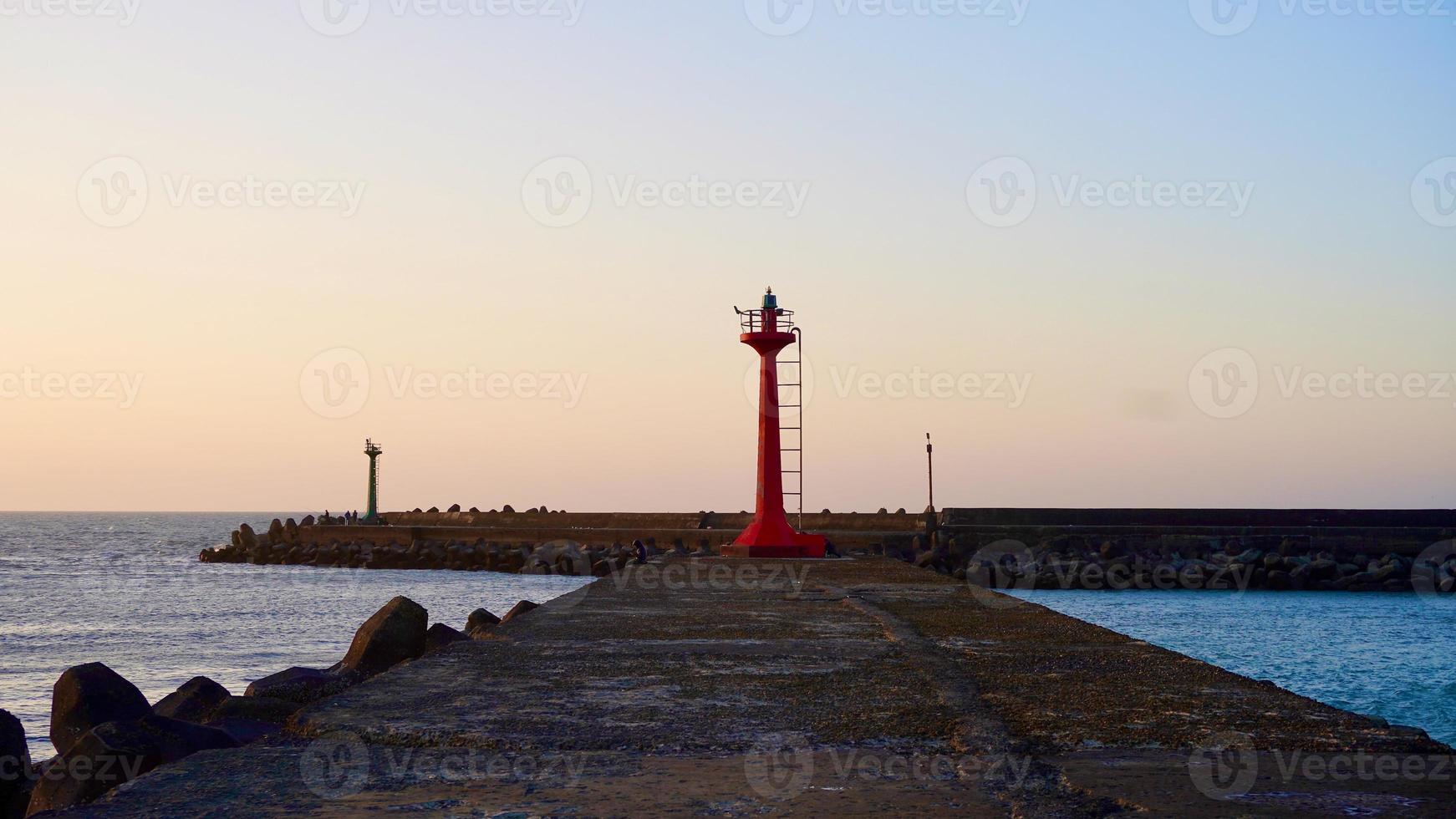 Strand Strand Blick auf den Hafen foto