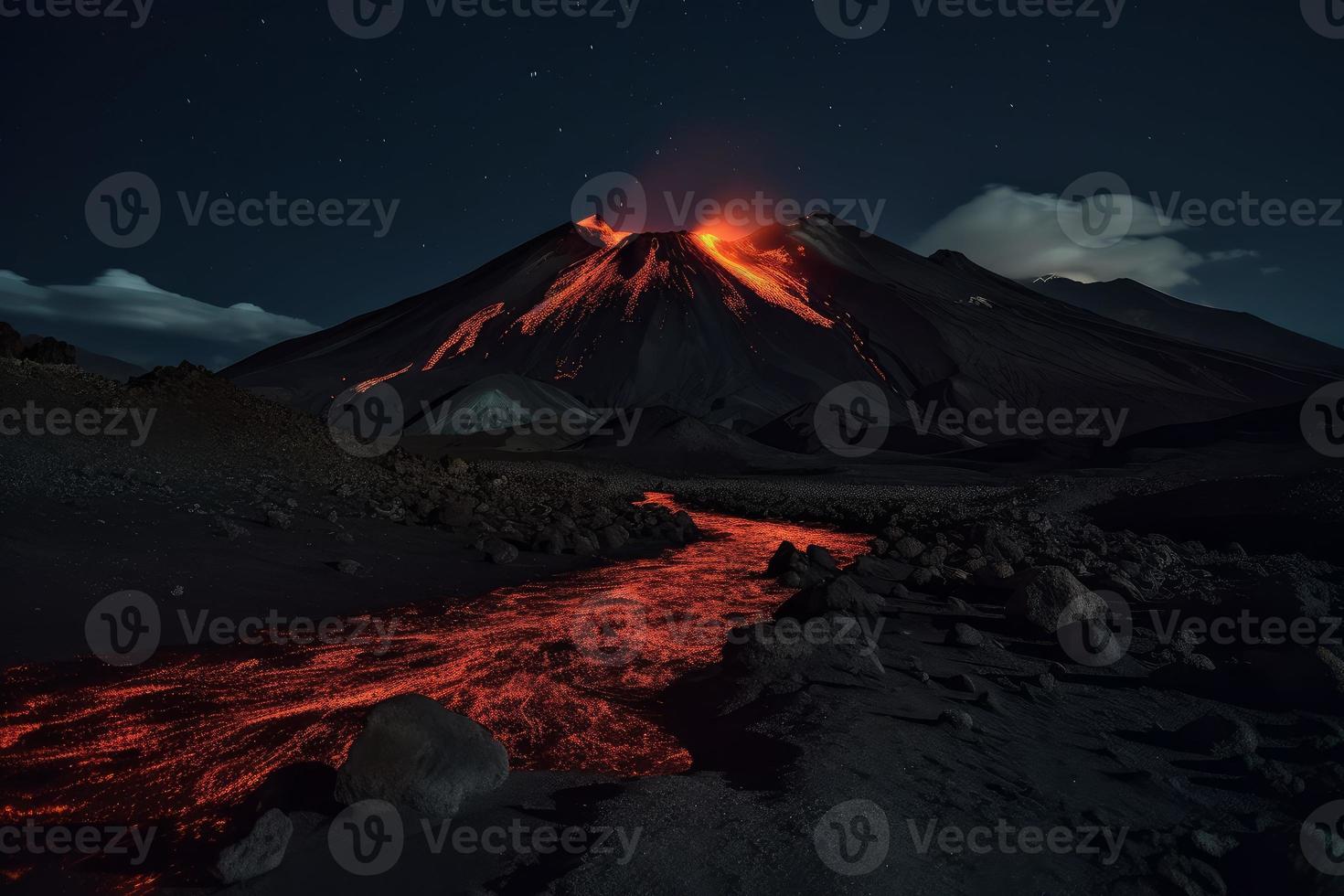 vulkanisch Berg. generieren ai foto