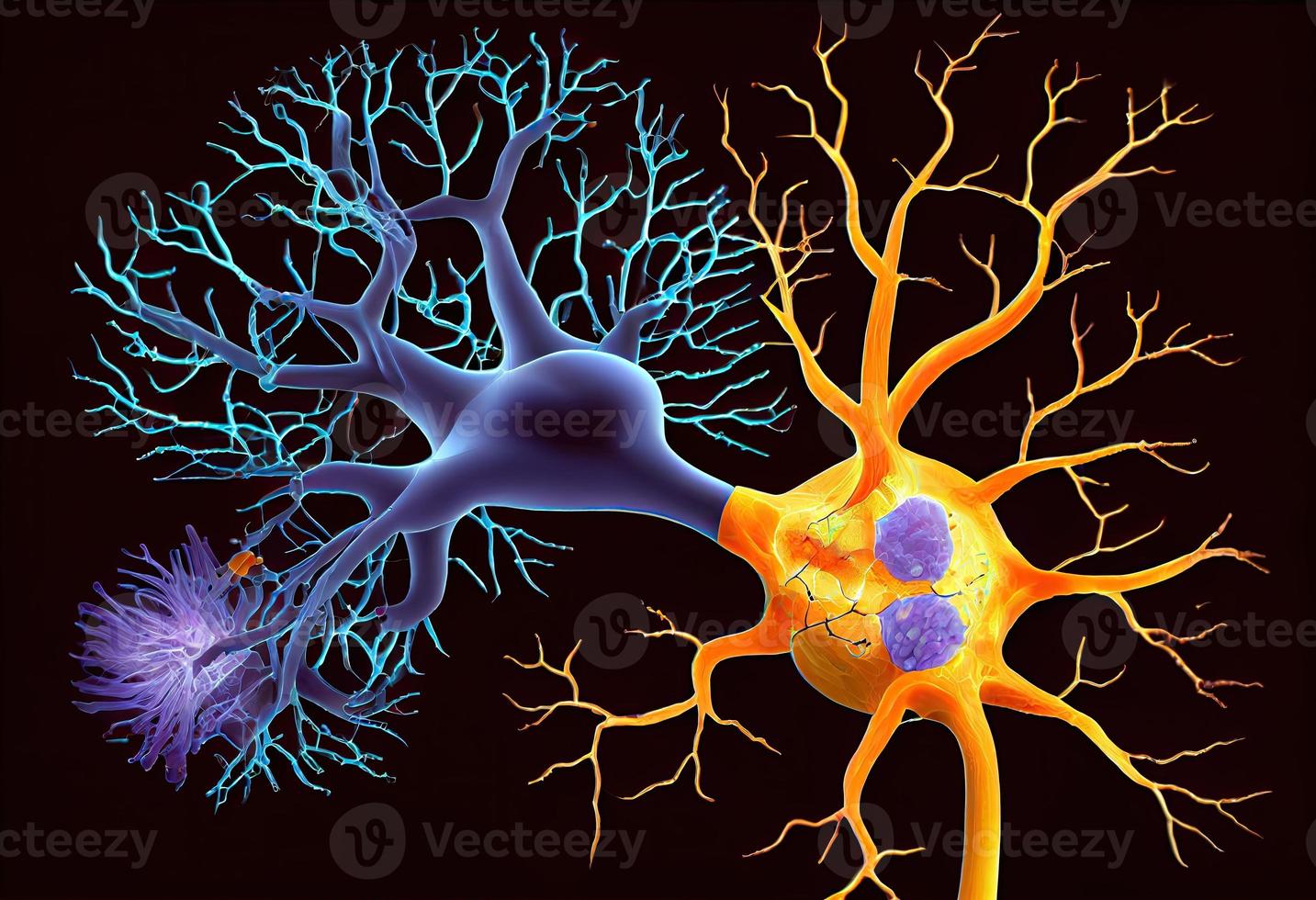 neuronale und optogenetisch Stimulation. generieren ai. foto