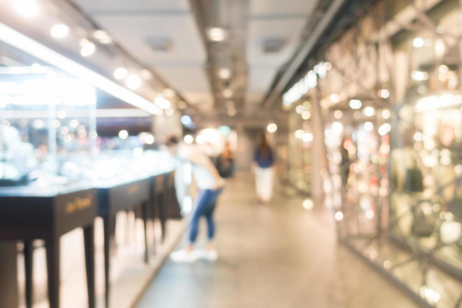 verschwommenes Einkaufszentrum Interieur für Shopping-Hintergrund foto