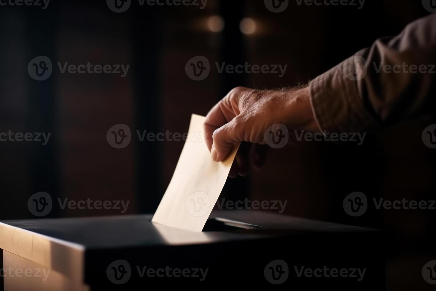 Mann Abgüsse seine Abstimmung beim Wahlen foto