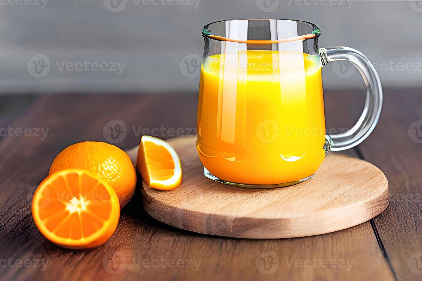 Orange Saft im Glas Becher, generativ ai foto