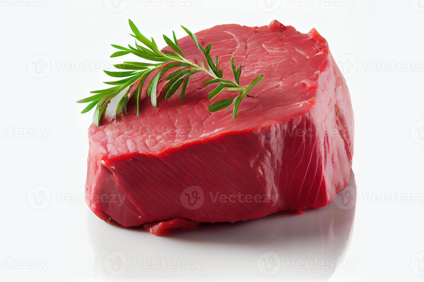 generativ ai Illustration von frisch roh Rindfleisch Steak isoliert auf Weiß Hintergrund foto