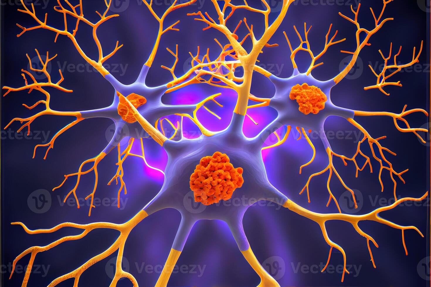 generativ ai Illustration von Nerv Zellen mit Antikörper - - Autoimmun Krankheit foto