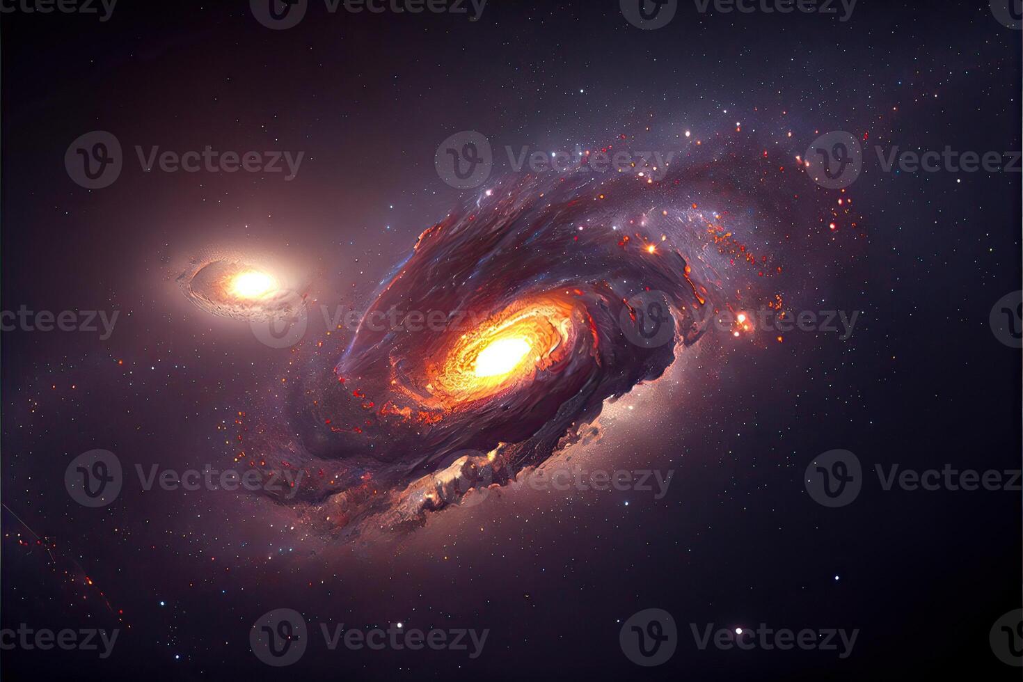 generativ ai Illustration von milchig Weg Galaxis kollidieren mit Andromeda Galaxis, Universal- und äußere Raum foto