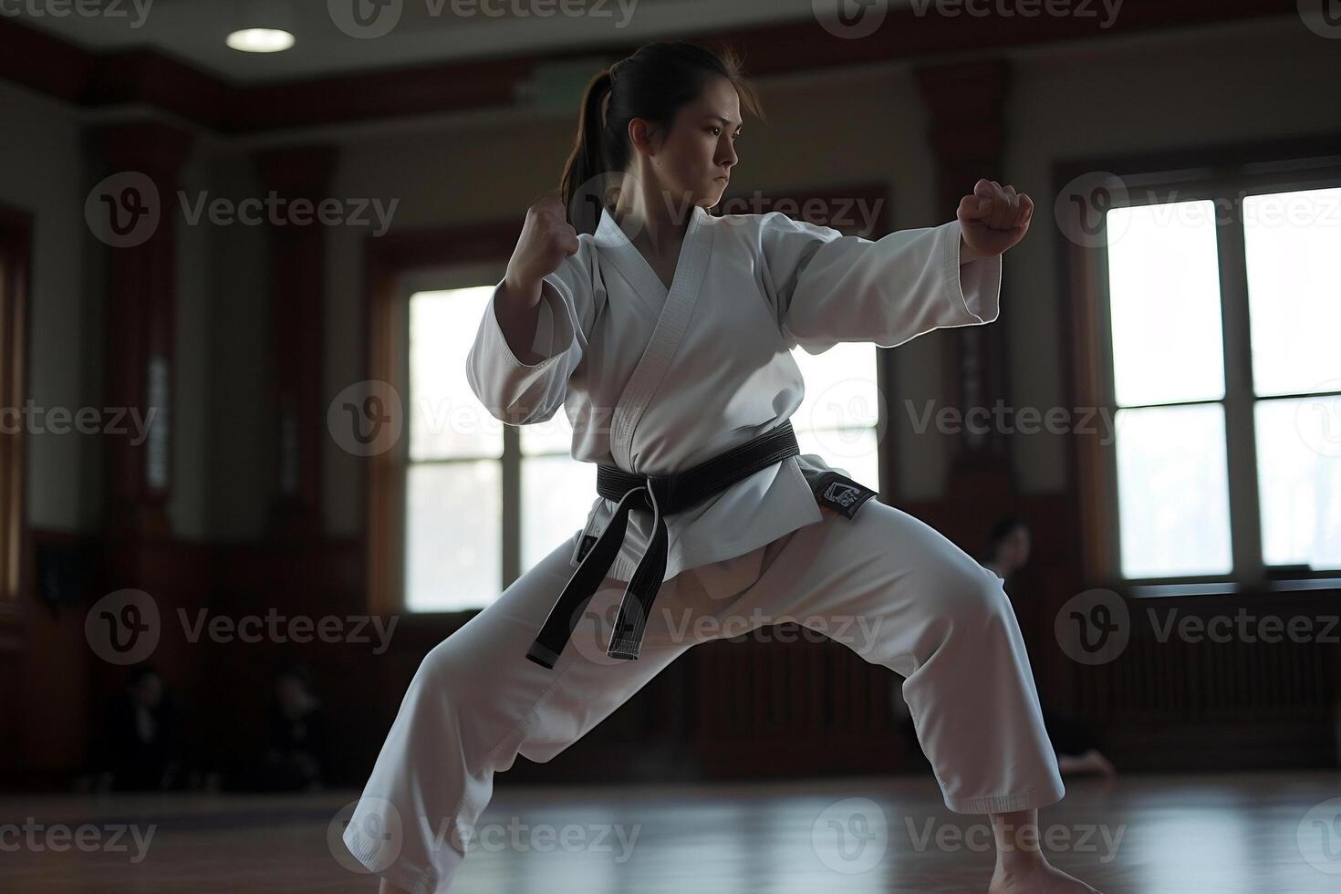 Karate Kämpfer im Kimono. ai generiert foto