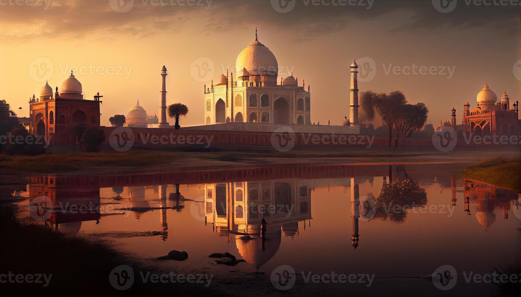 taj Mahal im Agra Land generativ ai foto