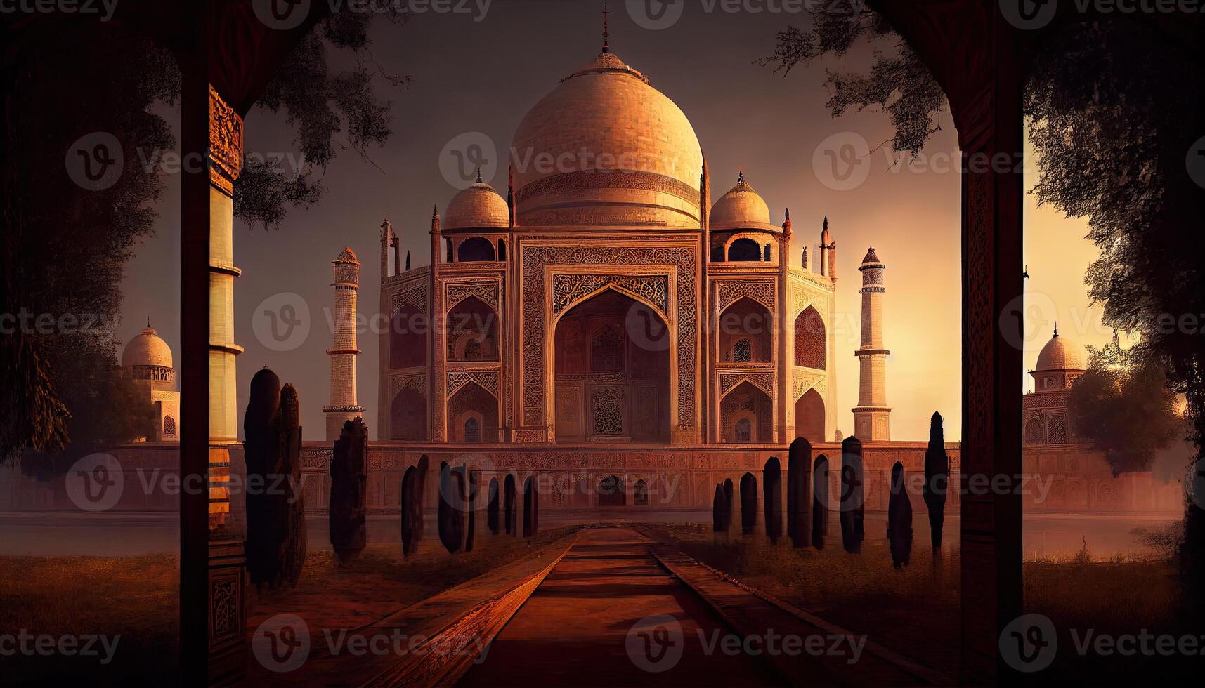 taj Mahal im Agra Land generativ ai foto