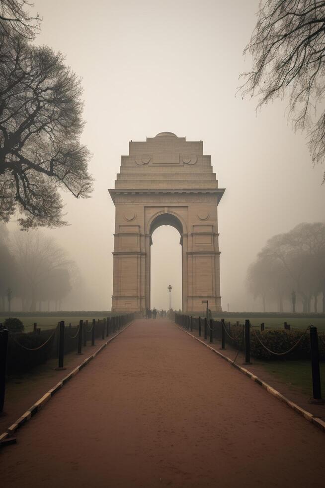 das berühmt Platz von Indien ist Indien Tor generativ ai foto