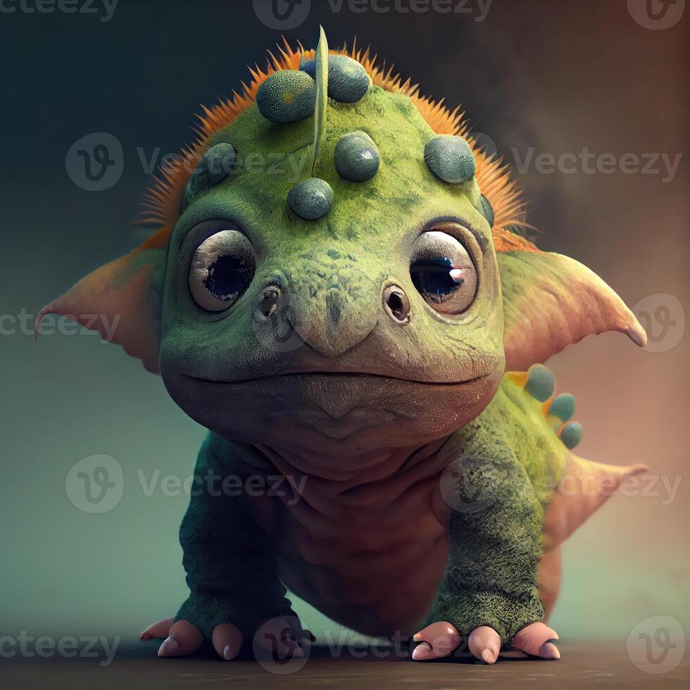 süß Baby dino. generativ ai foto