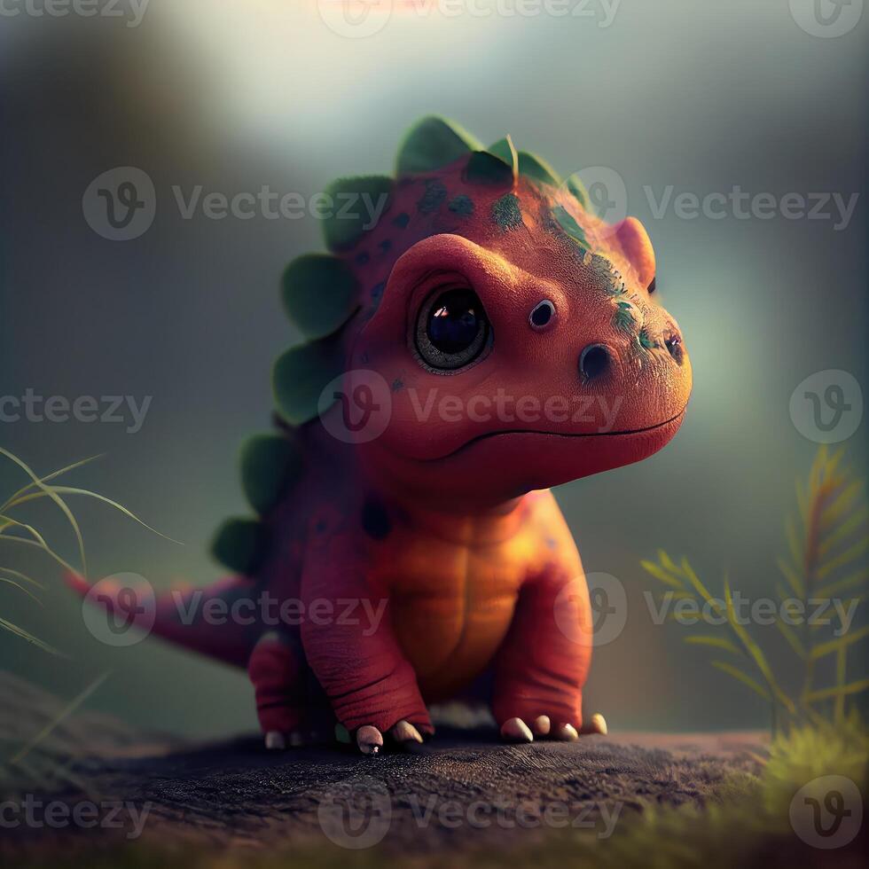 süß Baby dino. generativ ai foto