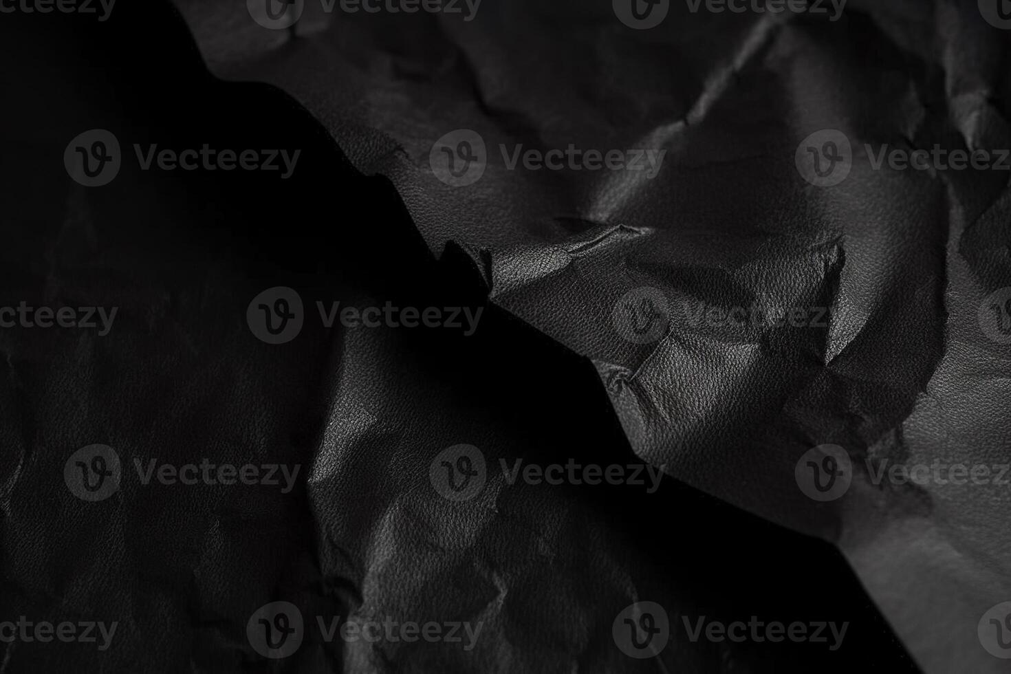 Design Raum schwarz und dunkel zerknittert Papier texturiert Hintergrund. ai generiert foto