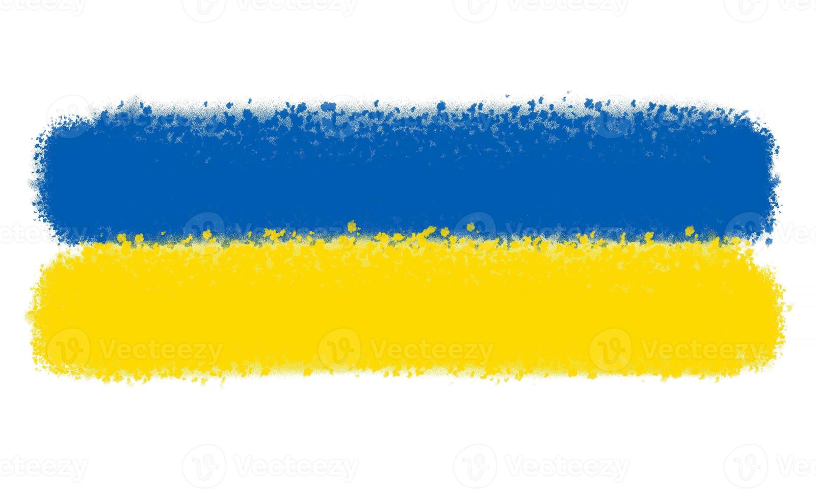 ukrainisch Flagge gemalt Über Weiß foto