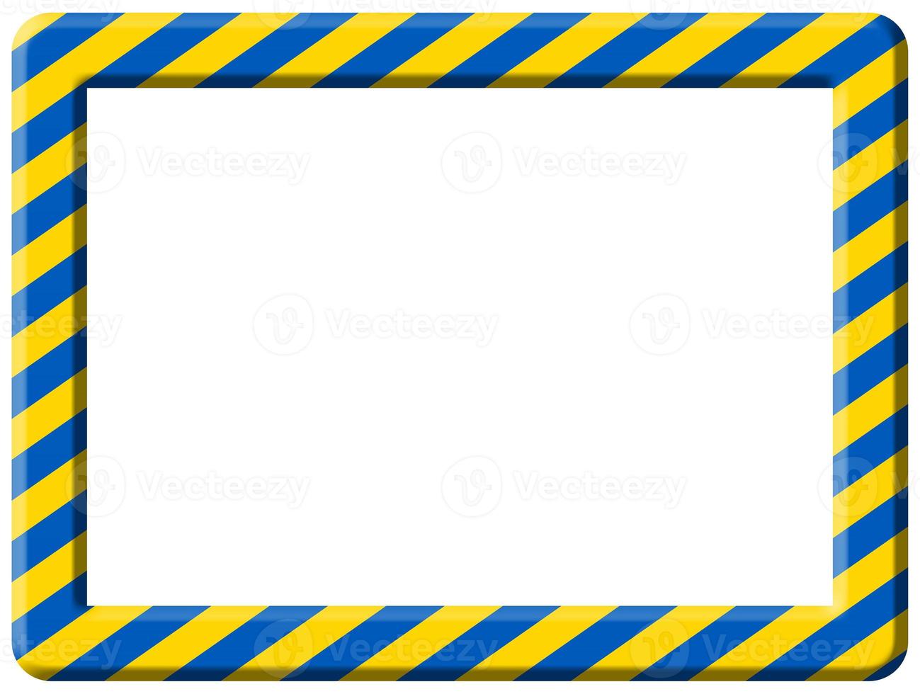 Rahmen gemacht von ukrainisch Flagge Streifen Über Weiß foto