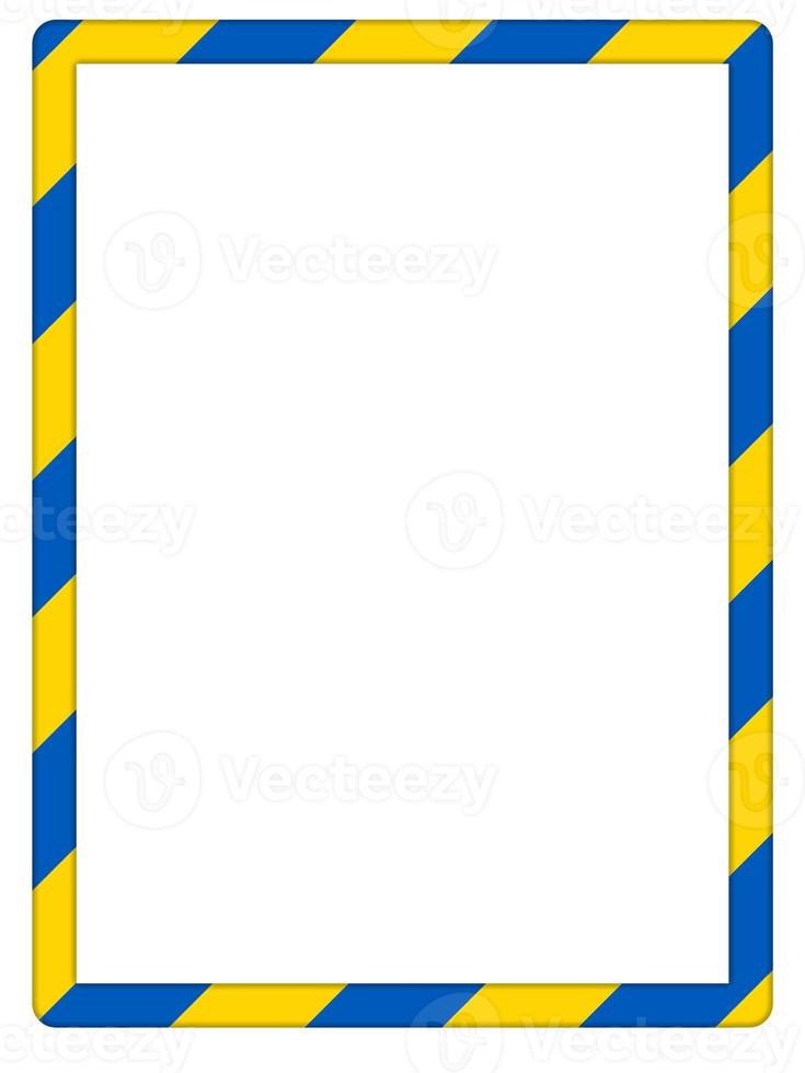 Rahmen gemacht von ukrainisch Flagge Streifen mit Weiß leer Hintergrund foto