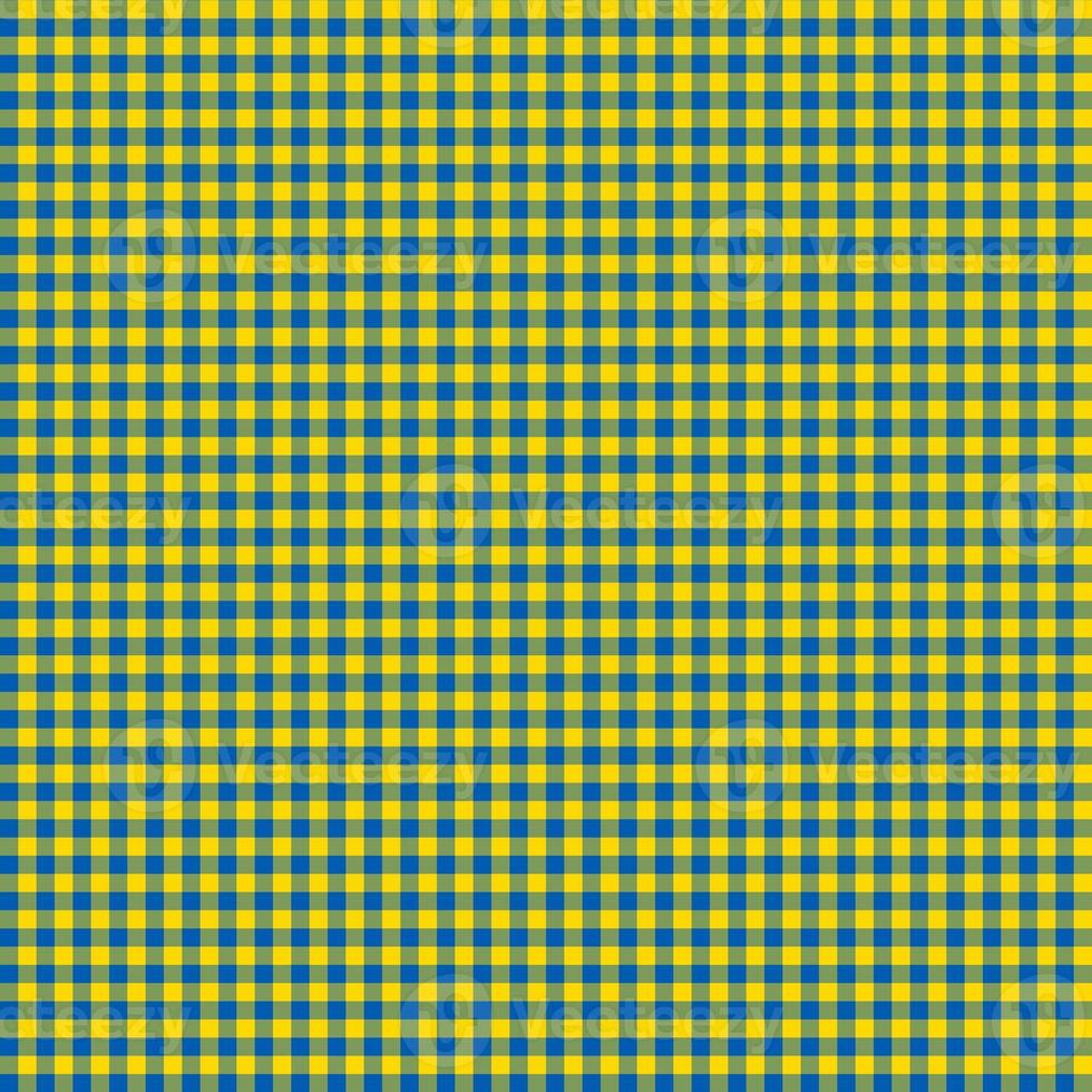 winzig Gingham Muster gemacht von ukrainisch Flagge Streifen foto