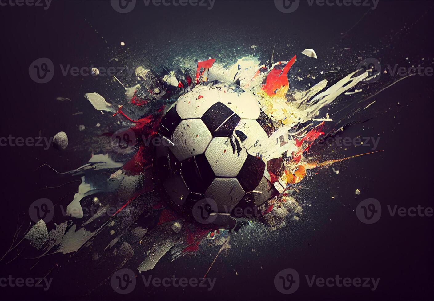 abstrakt Sport Poster Fußball Ball - - ai generiert Bild foto