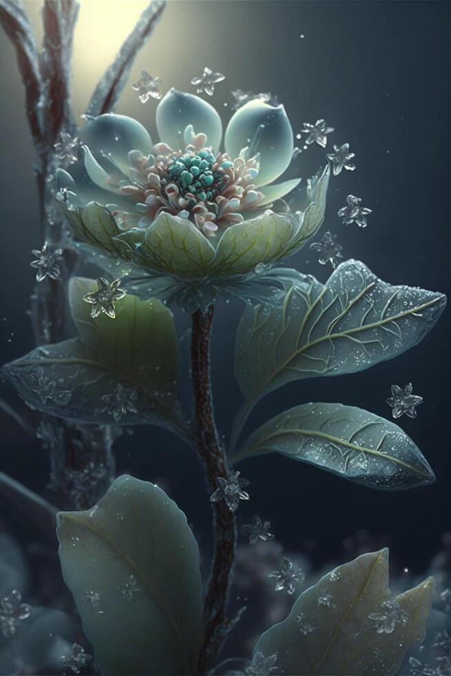 Dort sind schwebend Weiß Kamelie Blumen im das Wasser. generativ ai. foto