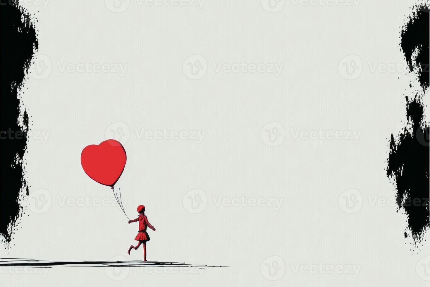 minimalistisch Valentinsgrüße Tag Illustration. generativ ai. foto