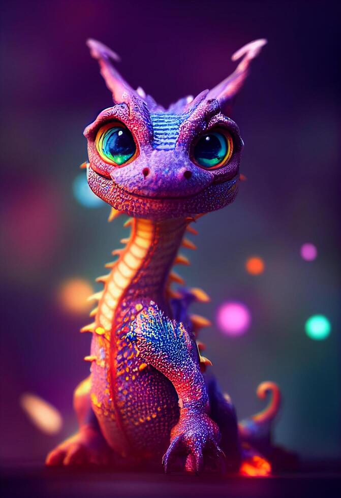 süß Drachen gemacht von Galaxis pixar Stil. generativ ai. foto