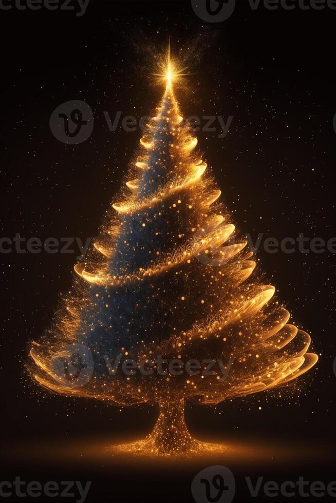 ein groß amerikanisch Weihnachten Baum festlich. generativ ai. foto