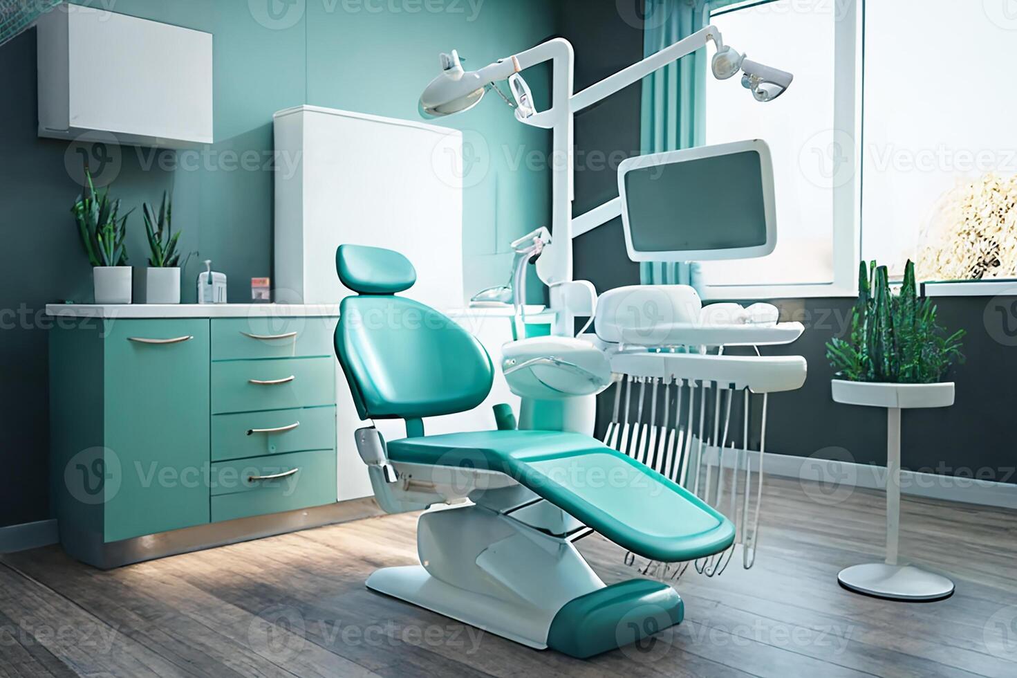 Dental Büro, modern Innere mit Ausrüstung. generativ ai foto