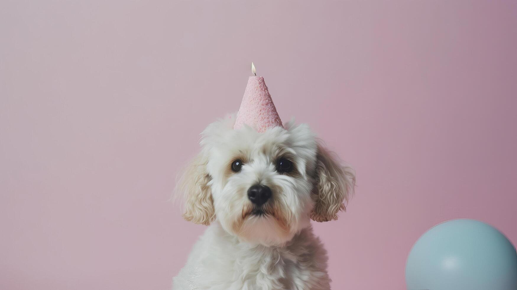 süß komisch Geburtstag Hund. Illustration ai generativ foto