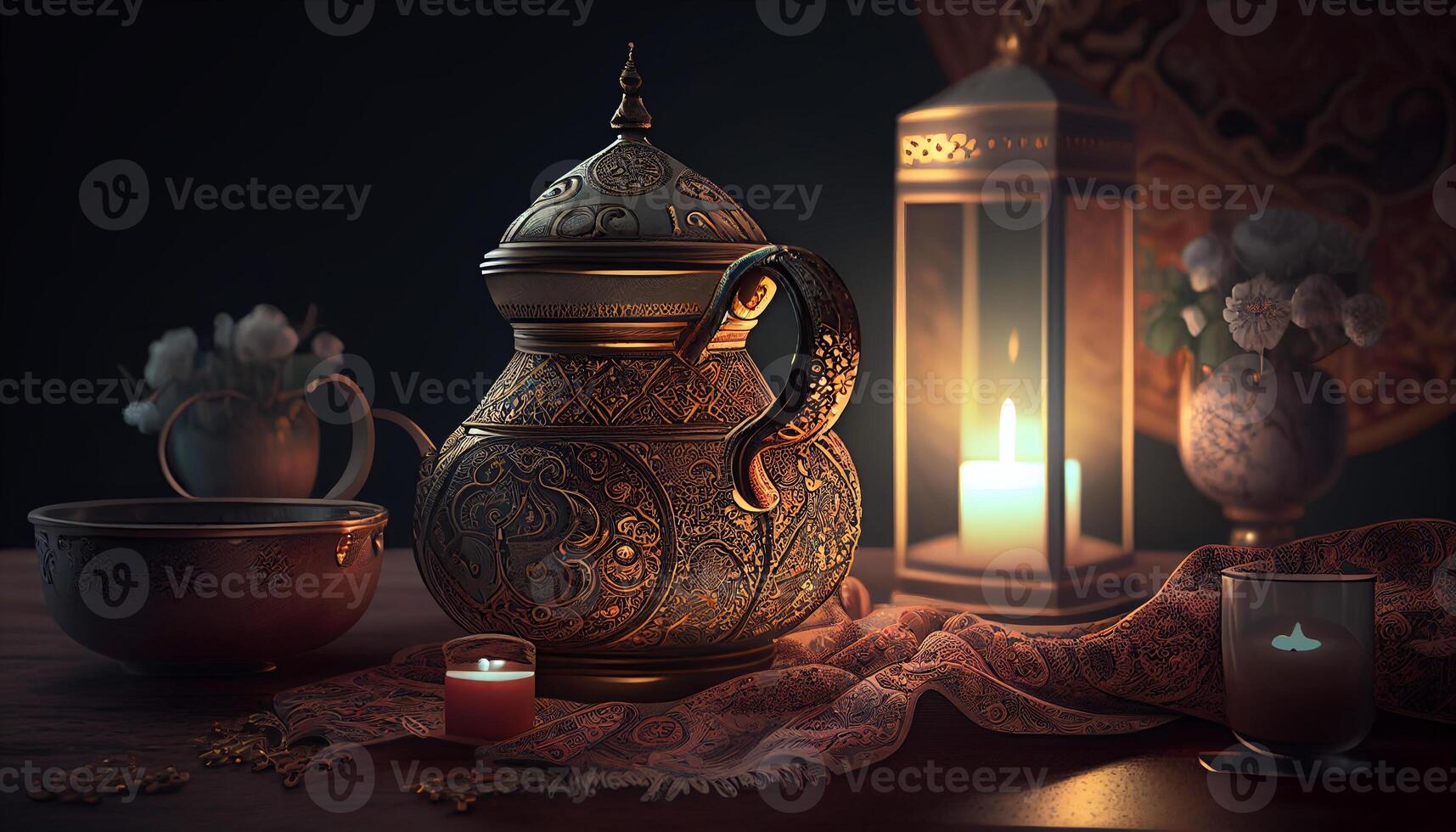 islamisch Ramadan Hintergrund erstellt mit ai Werkzeuge foto