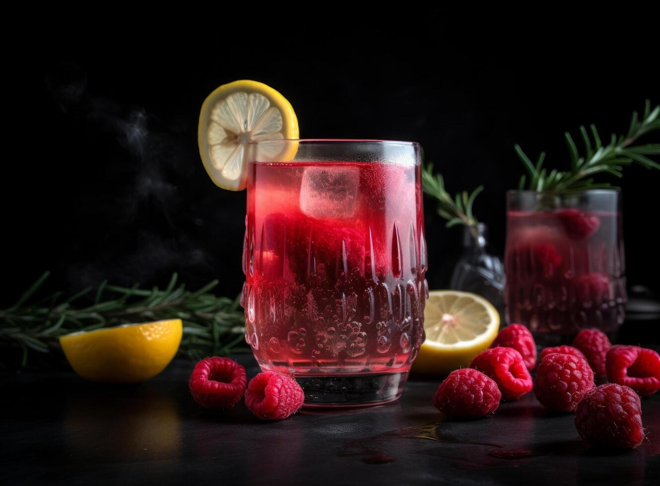 Himbeere Cocktail. Illustration ai generativ foto