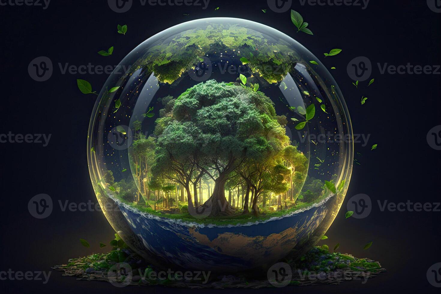 generativ künstlich Intelligenz. realistisch illustriert Planet Erde im das gestalten von ein Ball. Karikatur Postkarte zum Erde Tag. foto