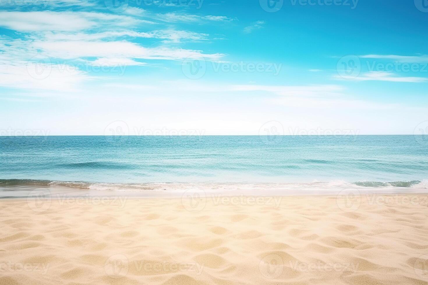 schön leeren tropisch Strand und Meer Landschaft Hintergrund. ai generiert foto