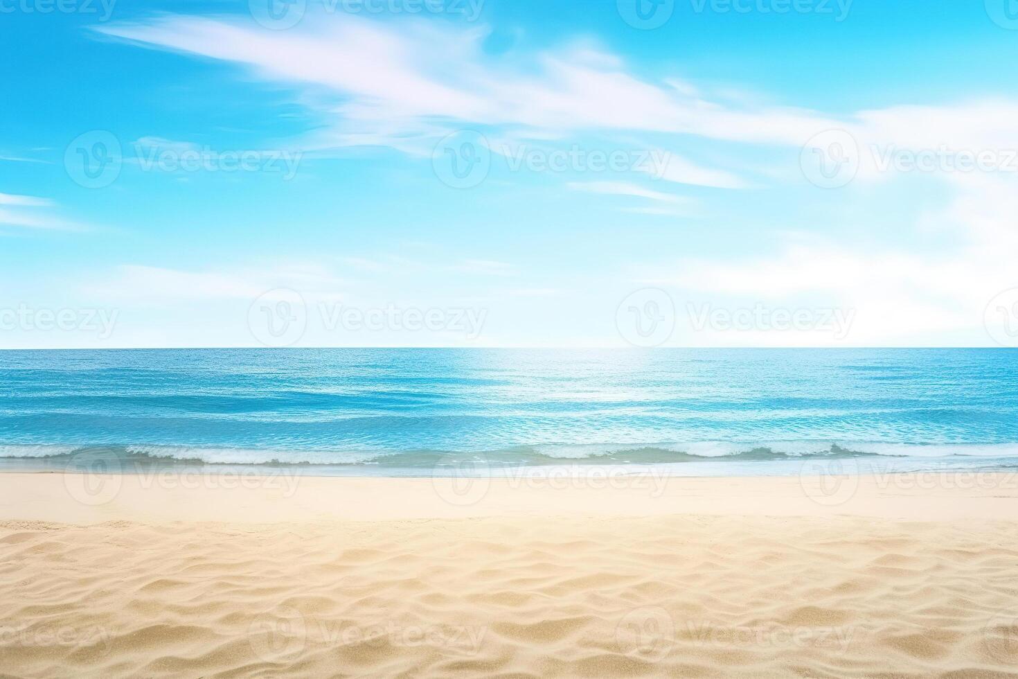 schön leeren tropisch Strand und Meer Landschaft Hintergrund. ai generiert foto
