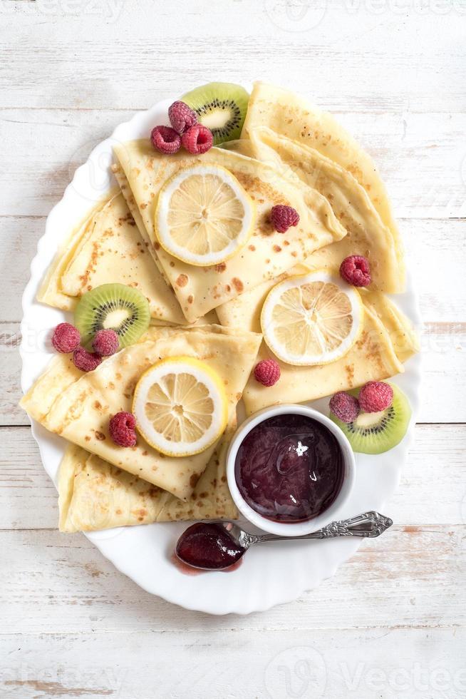 köstlich Süss Pfannkuchen Crepes foto